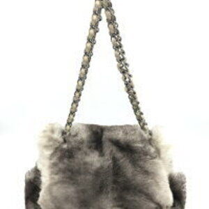 Chanel card bag fur sticker shoulder